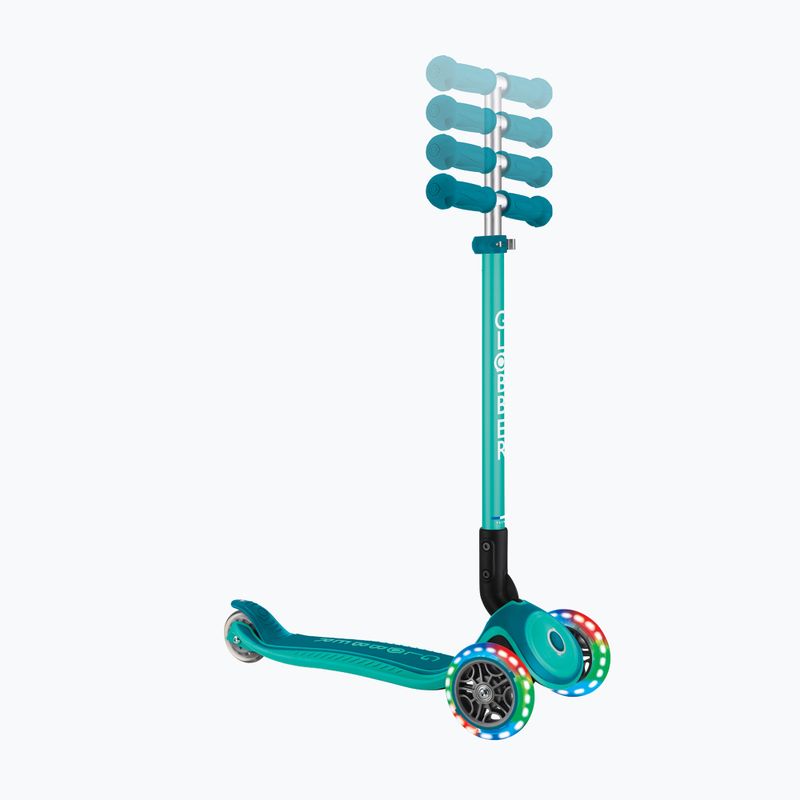 Globber Primo Összecsukható Plus Lights sötét smaragdzöld gyermek háromkerekű roller 7
