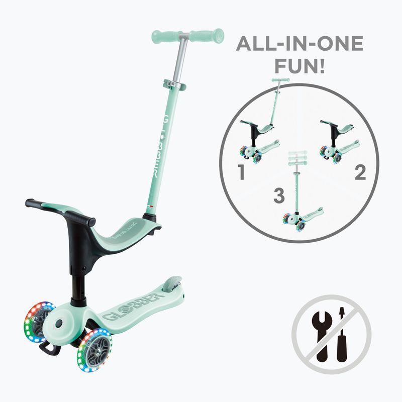 Globber Go.Up Sporty Lights menta gyermek háromkerekű robogó 13