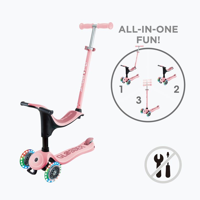 Globber Go.Up Sporty Lights gyermek tricikli pasztell rózsaszínű 15