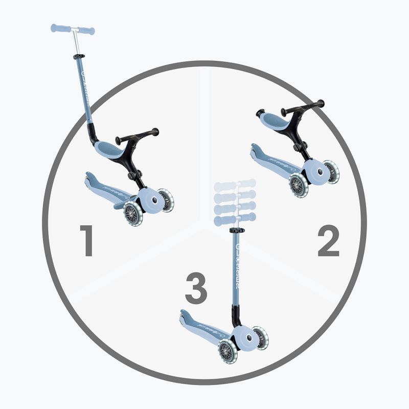 Gyermek háromkerekű roller Globber Go.Up Active Ecologic Lights blueberry 2