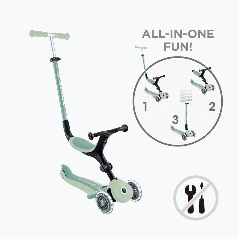 Gyermek háromkerekű roller Globber Go.Up Active Ecologic Lights pistachio 2