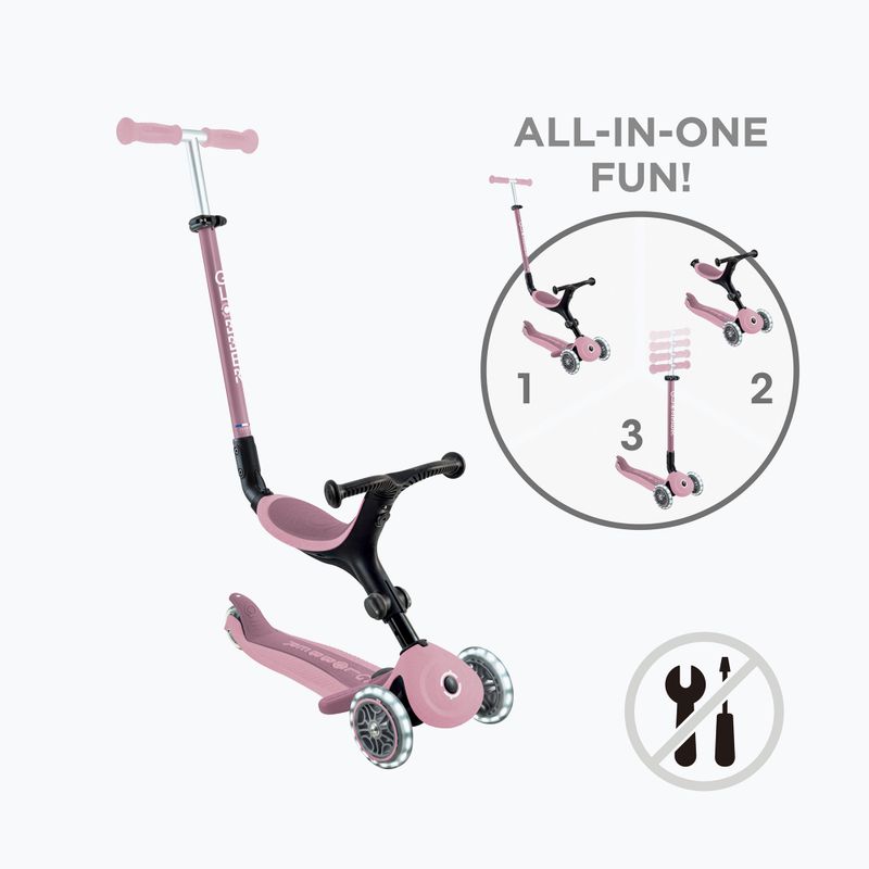 Gyermek háromkerekű roller Globber Go.Up Active Ecologic Lights berry 2