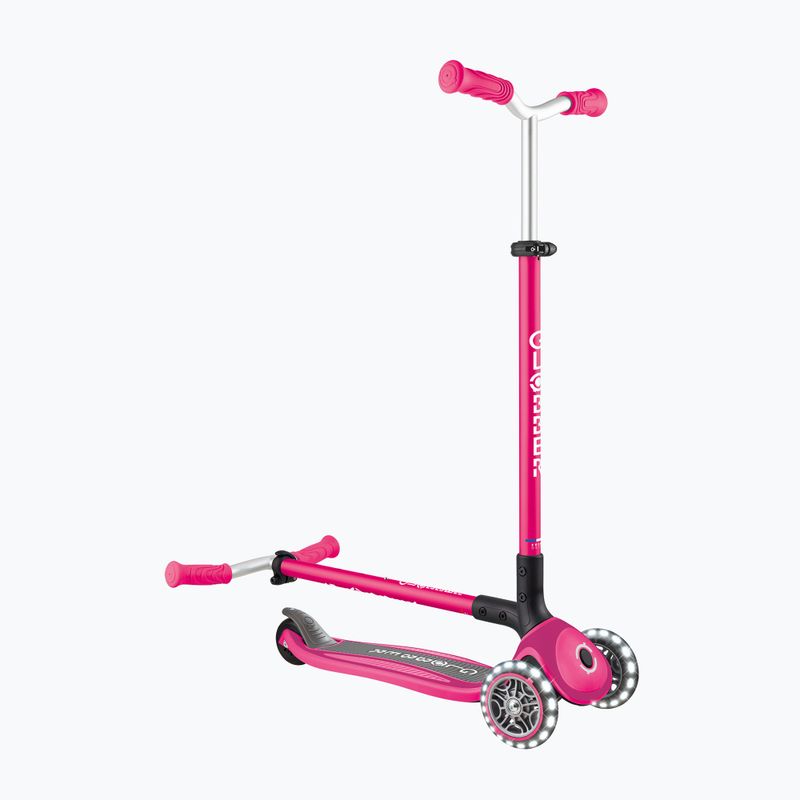 Gyermek háromkerekű roller Globber Master Lights fuchsia 10