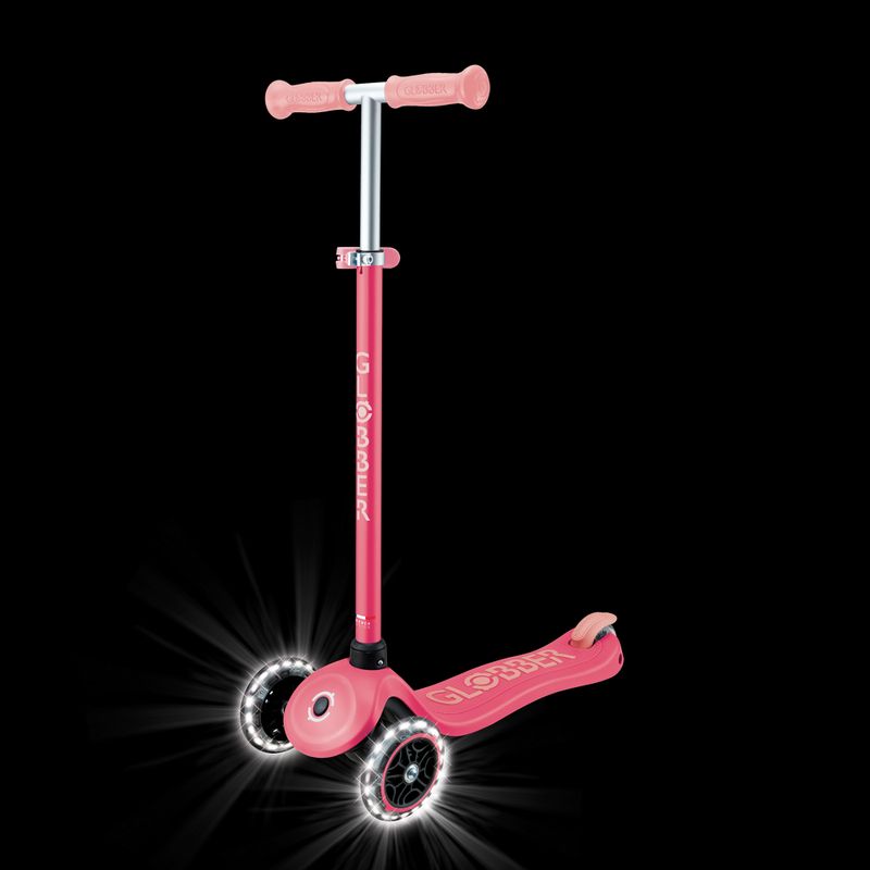 Gyermek háromkerekű roller Globber Primo Plus Glow Lights coral pink 9