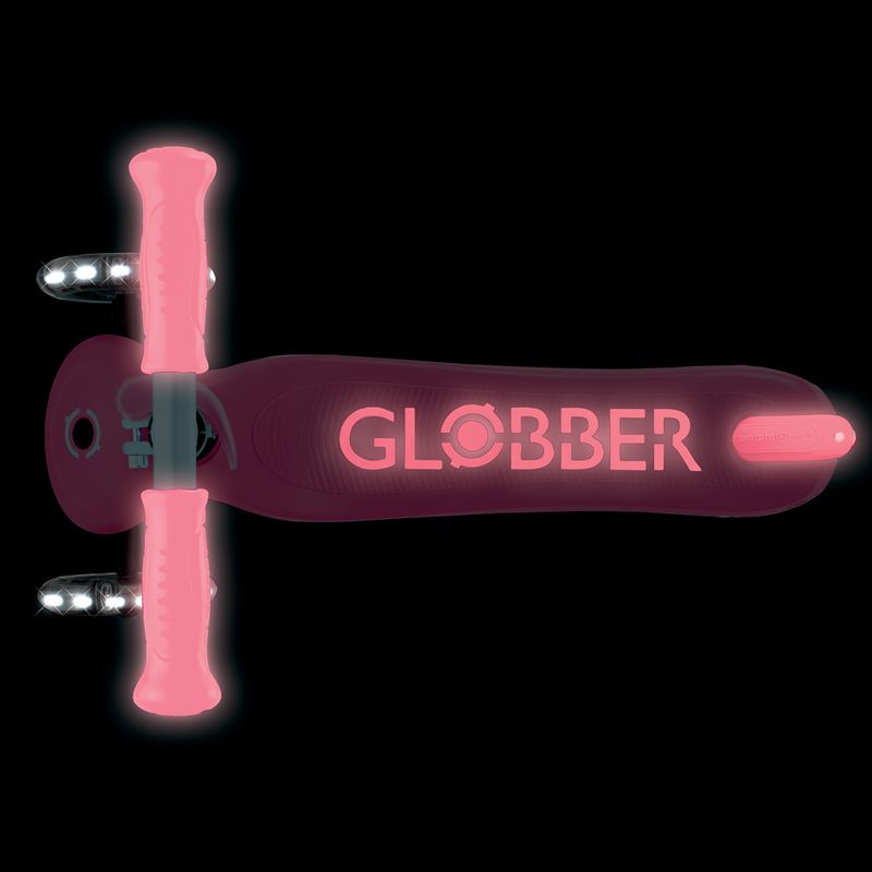 Gyermek háromkerekű roller Globber Primo Plus Glow Lights coral pink 12