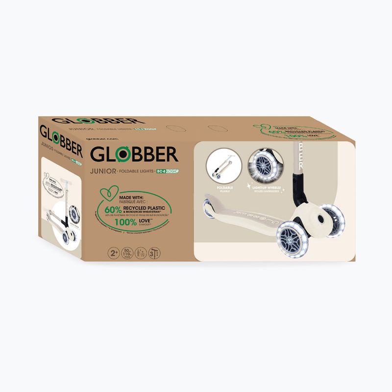 Gyermek háromkerekű roller Globber Junior Foldable Lights Eco coconut 12