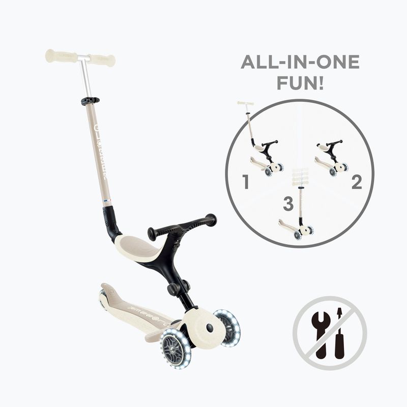 Gyermek háromkerekű roller Globber Go.Up Active Ecologic Lights coconut 2