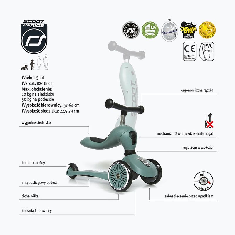 Scoot&Ride Highwaykick 1 gyermek roller zöld 95030010 2