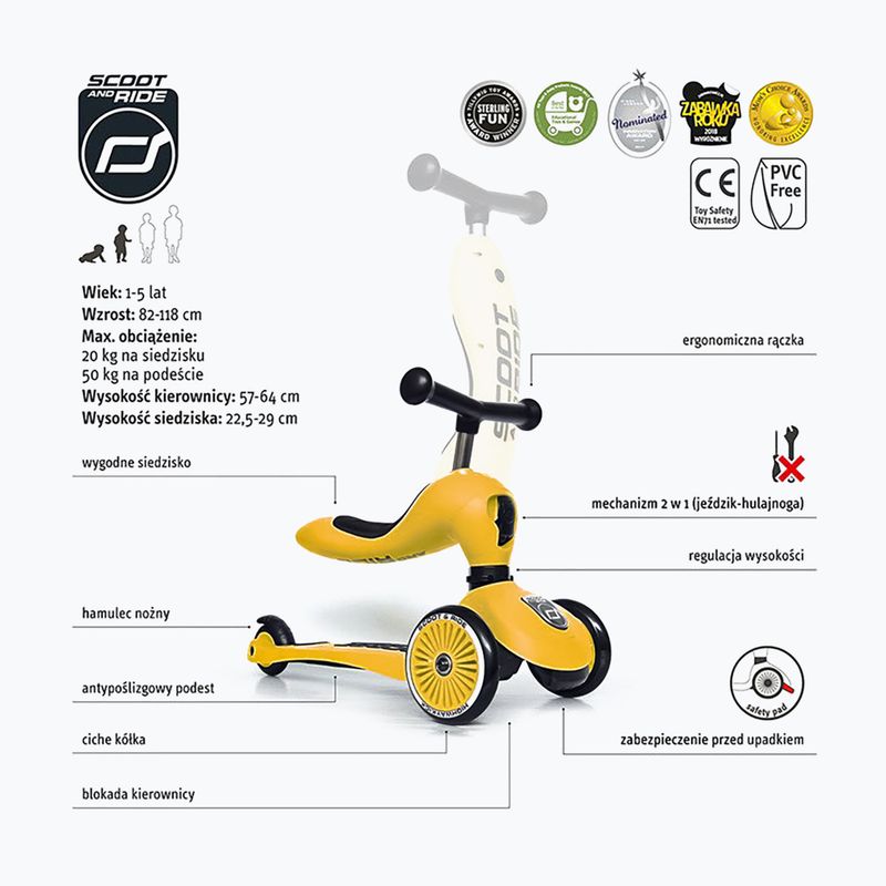 Scoot&Ride Highwaykick 1 gyermek roller sárga 95030010 2