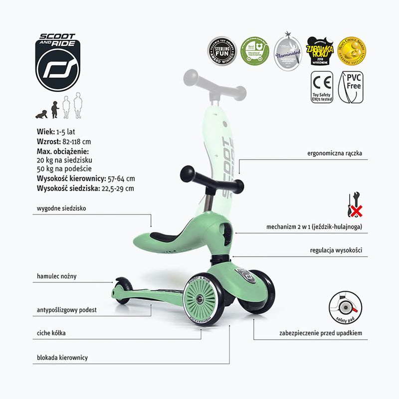 Scoot&Ride Highwaykick 1 gyermek roller világoszöld 95030010 2