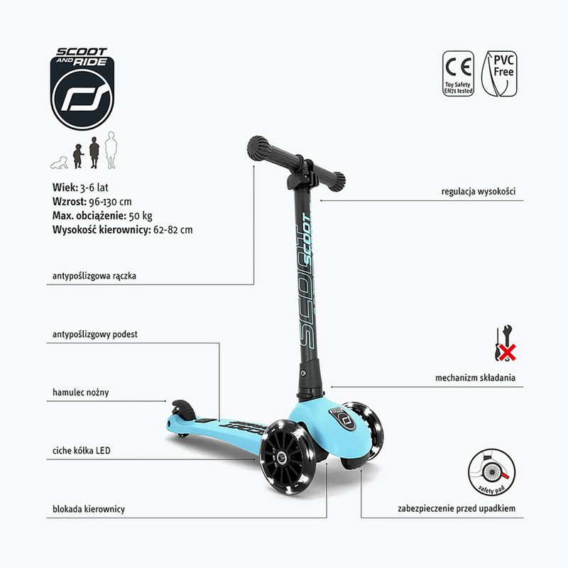 Scoot&Ride Highwaykick 3 LED gyerek roller kék 95030010 2