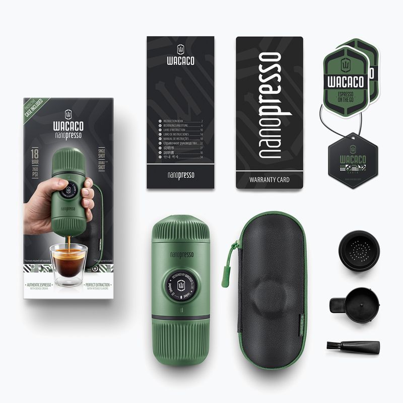 Wacaco Nanopresso hordozható kávéfőző 80 ml + tok mohazöld 2