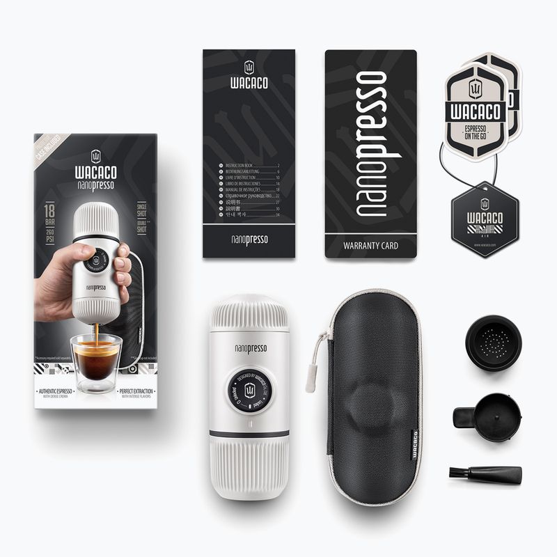 Wacaco Nanopresso hordozható kávéfőző 80 ml + hűsítő fehér tok 2