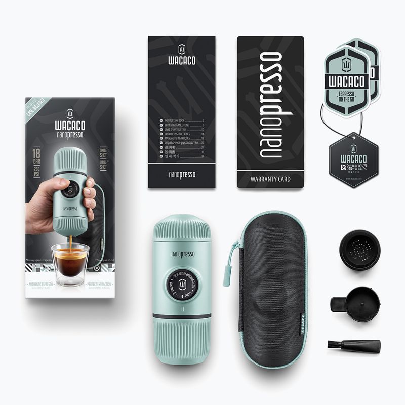 Wacaco Nanopresso hordozható kávéfőző 80 ml + tok arktikus kék 2