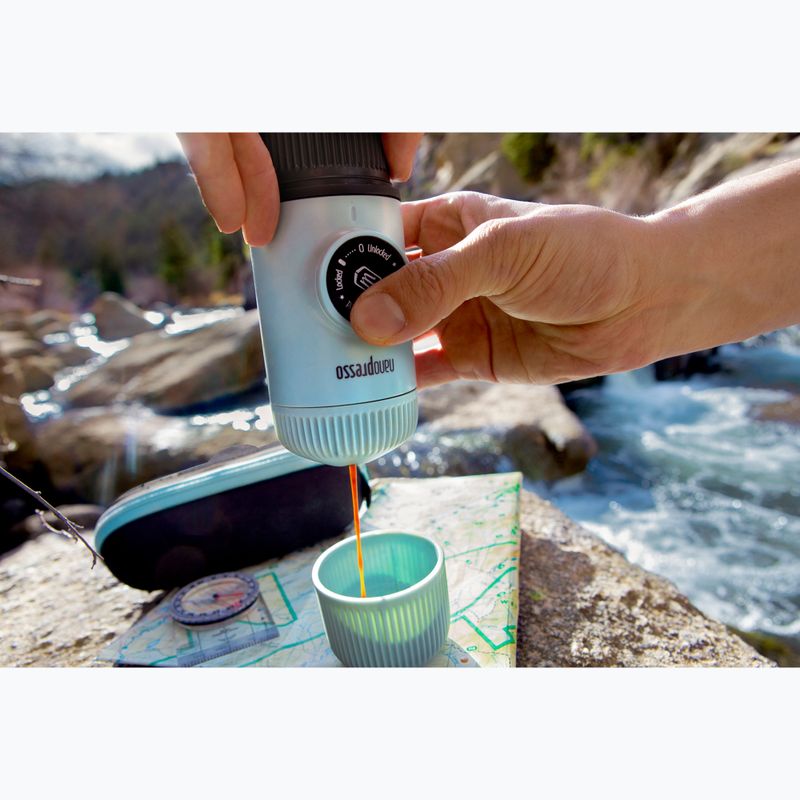 Wacaco Nanopresso hordozható kávéfőző 80 ml + tok arktikus kék 5