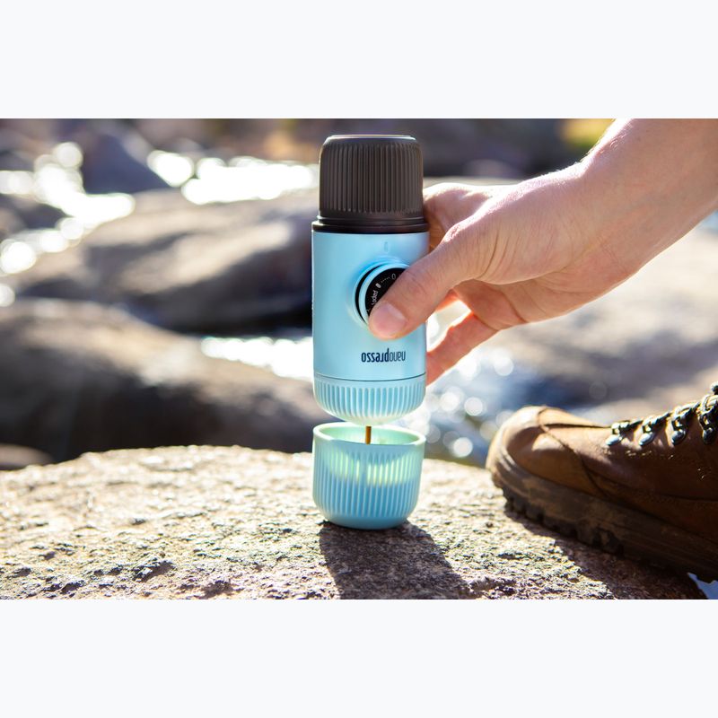 Wacaco Nanopresso hordozható kávéfőző 80 ml + tok arktikus kék 7