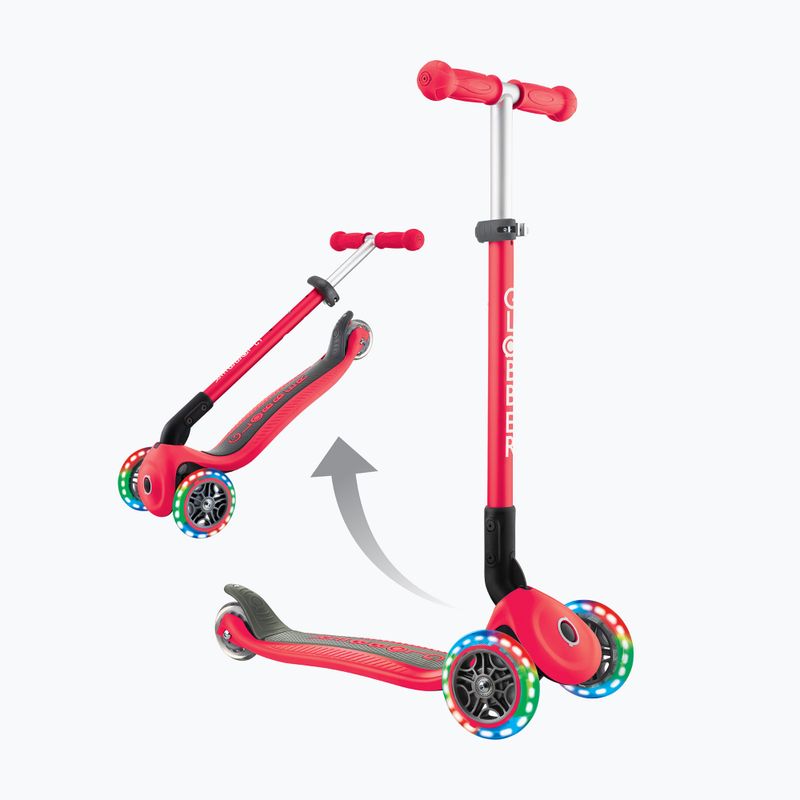 Globber Primo Összecsukható Fények piros gyermek háromkerekű robogó 6