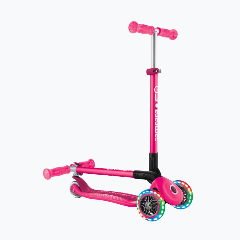 Gyermek háromkerekű roller Globber Primo Foldable Lights fuchsia 5