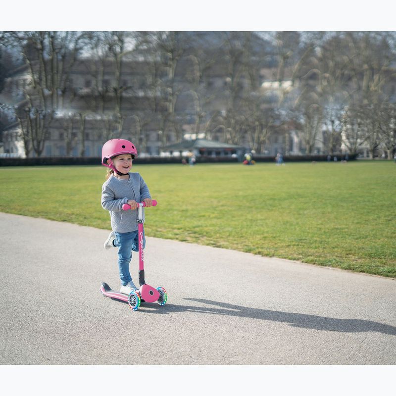 Gyermek háromkerekű roller Globber Primo Foldable Lights fuchsia 15
