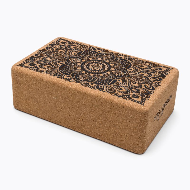 Yoga Design Lab parafa jógakocka barna BL-Cork-Mandala fekete