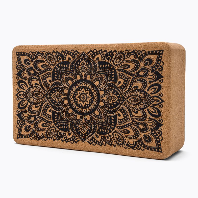 Yoga Design Lab parafa jógakocka barna BL-Cork-Mandala fekete 3