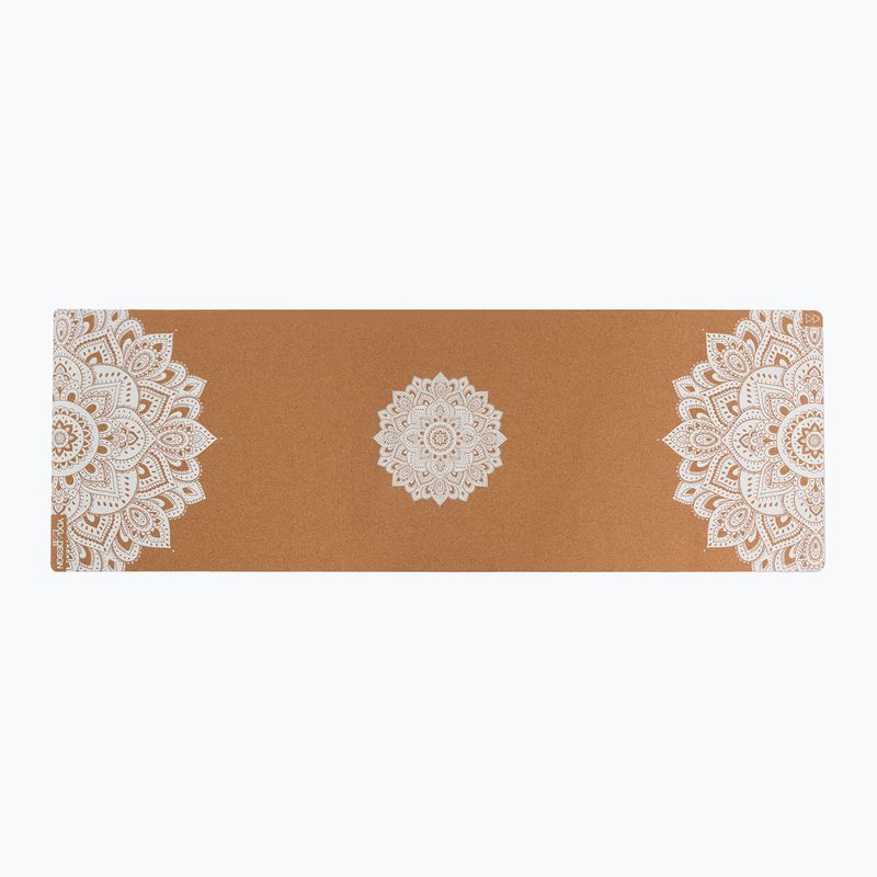 Yoga Design Lab Cork barna jógaszőnyeg CorM-3.5-Mandala fehér 2