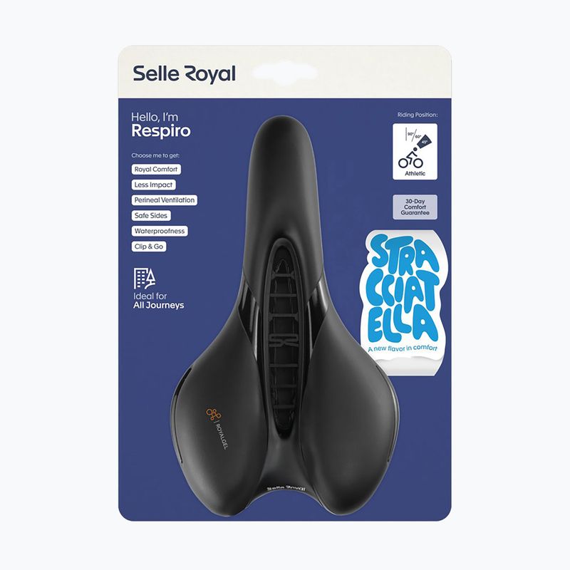 Kerékpáros nyereg Selle Royal Respiro Soft Athletic Straciatella 45St. black 8
