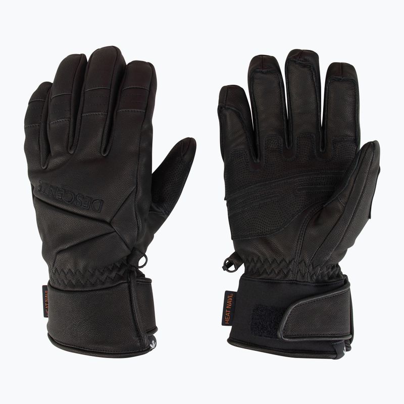 Férfi síkesztyű Descente 5 Finger Leather black