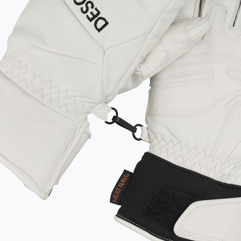 Férfi síkesztyű Descente 5 Finger Leather white 4