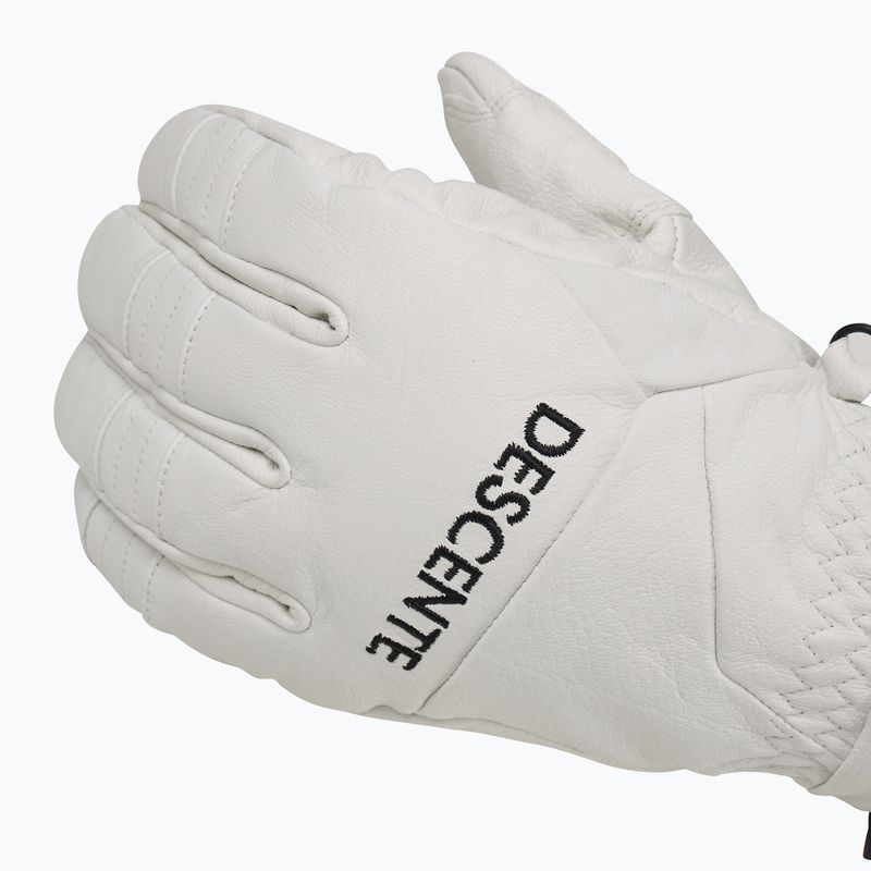 Férfi síkesztyű Descente 5 Finger Leather white 5