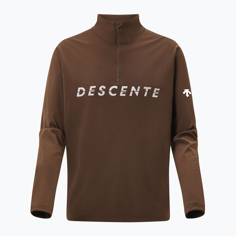 Férfi pulóver Descente Chest Logo T-Neck bark brown