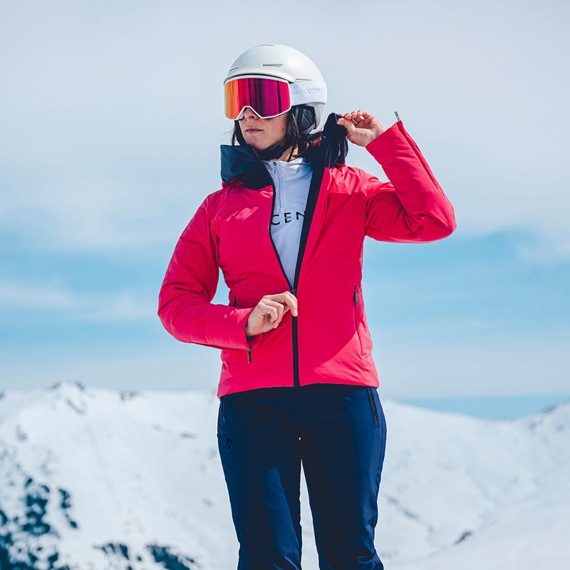 Női Descente mellkasi logós T-nyakú pulóver szuper fehér 2