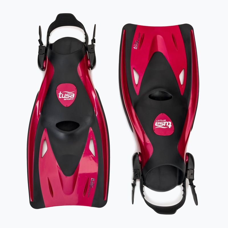 TUSA búvárszett maszk + snorkel + uszony piros UP-3521 3