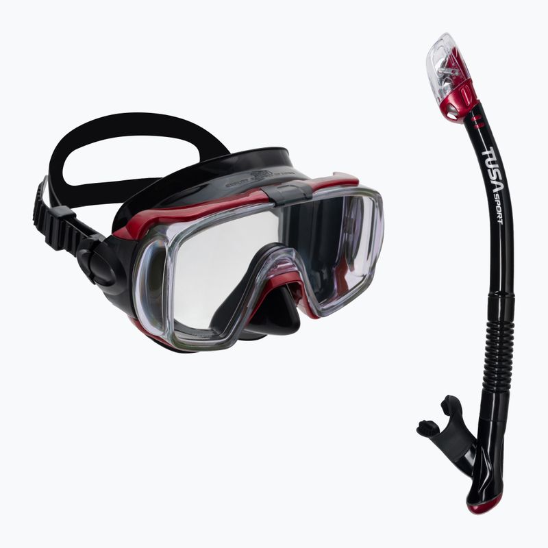 TUSA maszk + snorkel szett piros UC-3325P