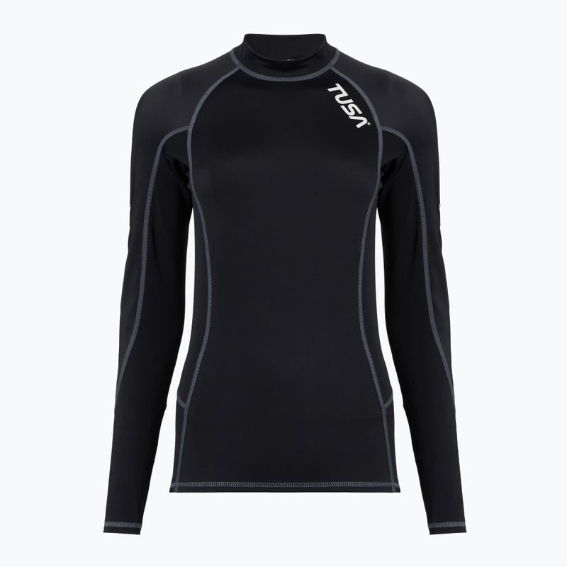 Női úszó hosszú ujjú felső TUSA Black rashguard