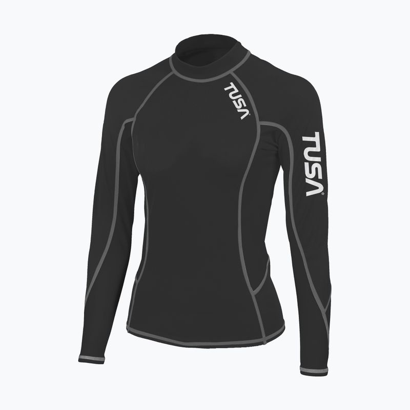 Női úszó hosszú ujjú felső TUSA Black rashguard