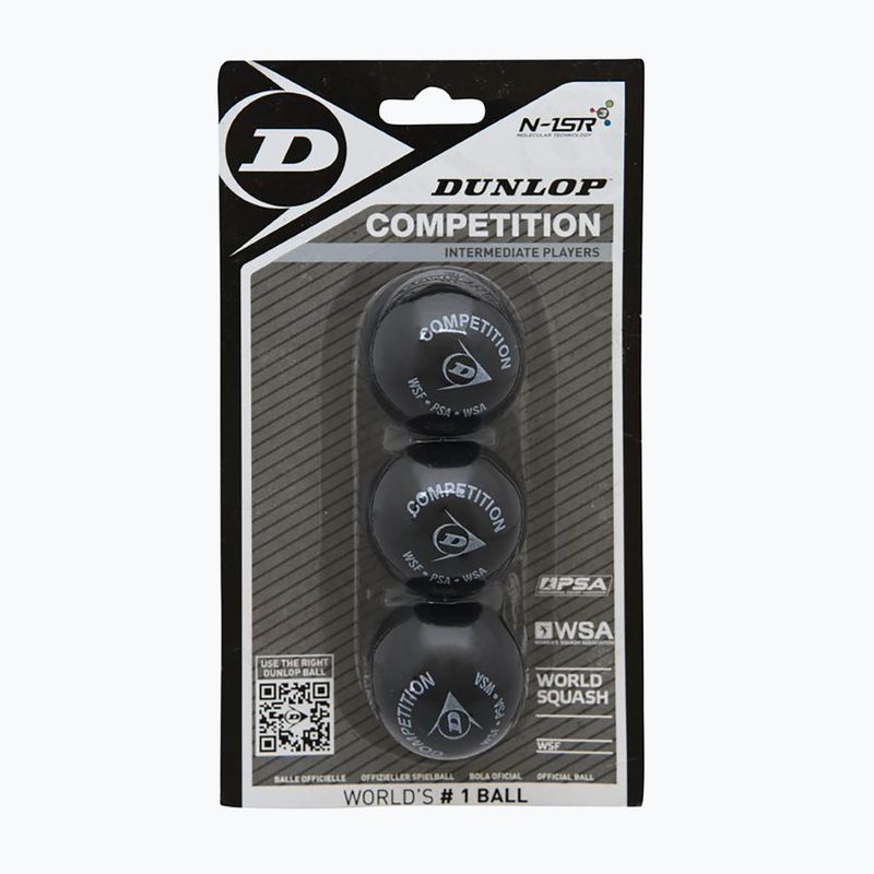 Squash labdák Dunlop Competition 3-Ball Blister fekete 700113