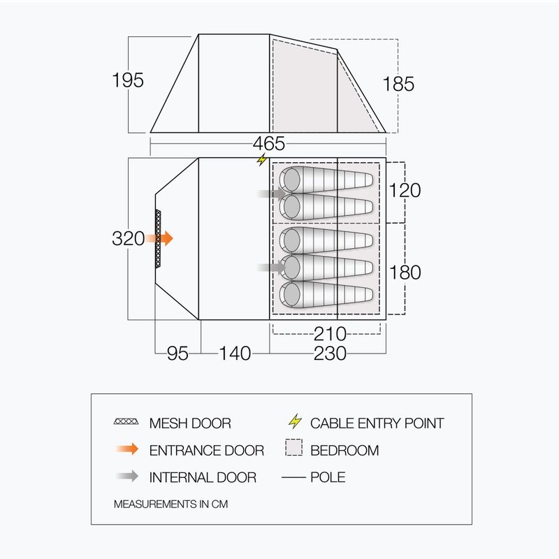Vango Winslow II 500 5 személyes kemping sátor zöld TEQWINSLOH09177 2