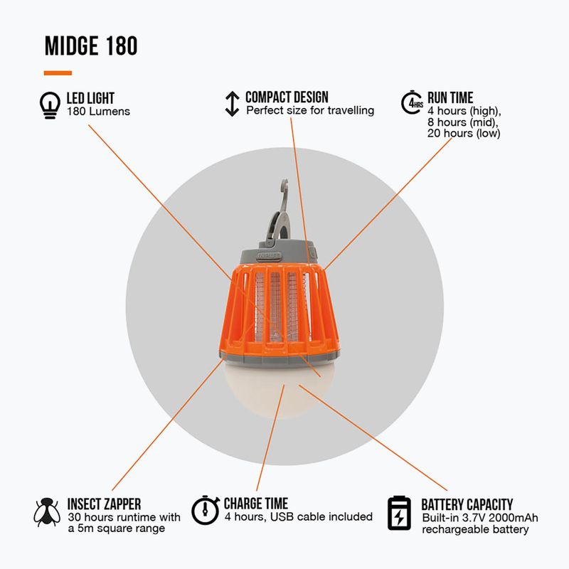 Vango Midge 180 túralámpa narancssárga 4