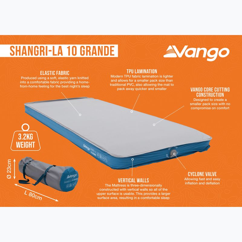 Vango Shangri-La II 10 Grande felhőszürke/égszínkék önfelfúvódó matrac 7