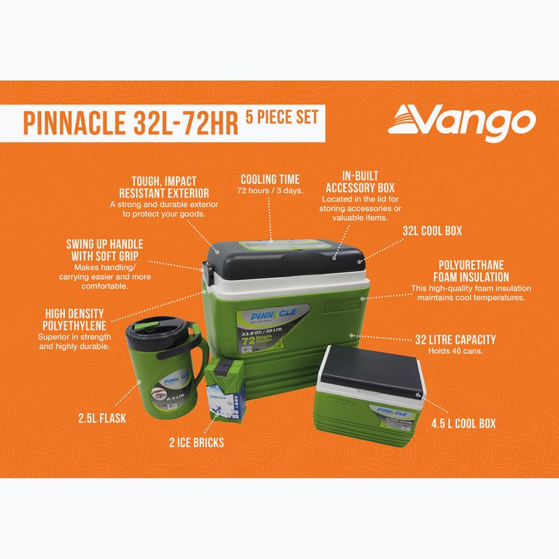 Vango Pinnacle 32-72Hr 5 darabos zöld túra hűtőszekrény szett 8