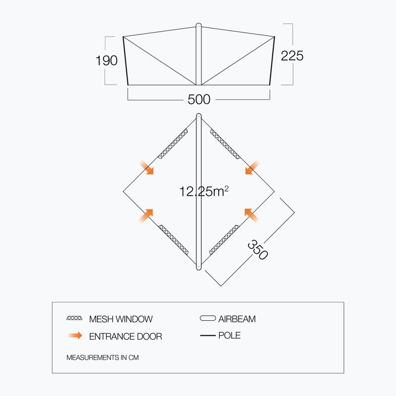 Sátorpavilon Vango Trigon AirHub moroccan blue 6