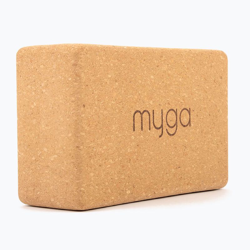 Jógatégla Myga Cork Block brown 2