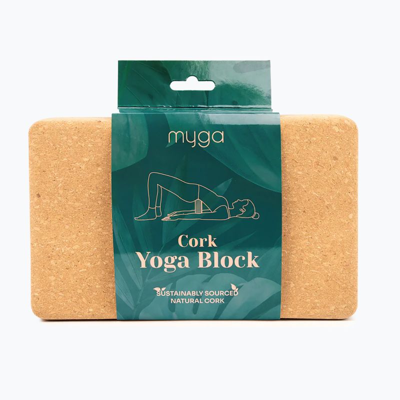 Jógatégla Myga Cork Block brown 6