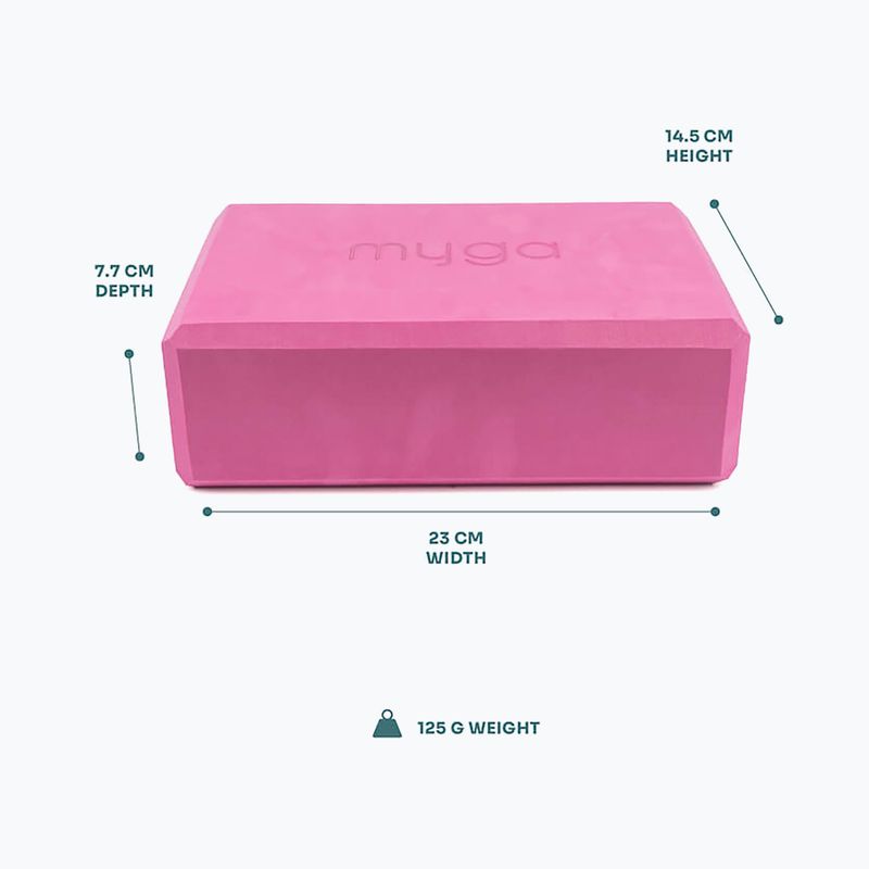 Jógatégla Myga Foam Block pink 5