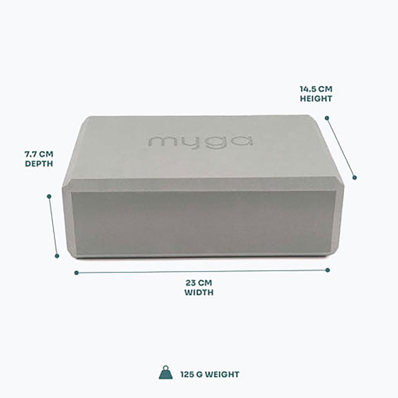 Jógatégla Myga Foam Block do jogi grey 3