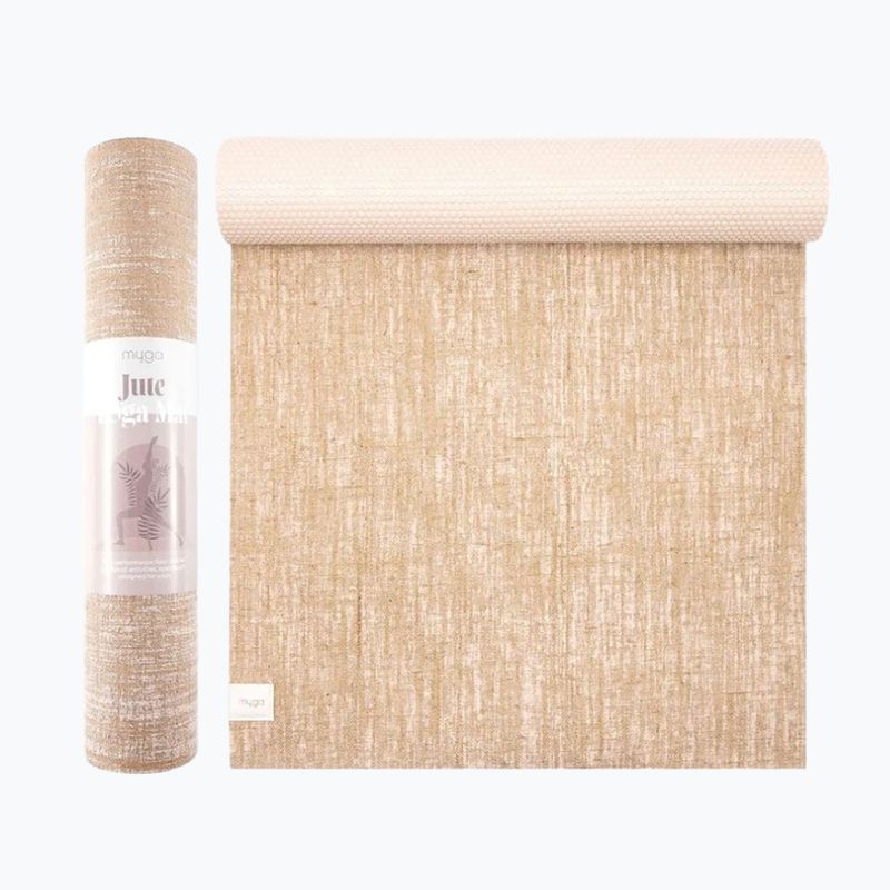 Jógaszőnyeg Myga Jute 5 mm beige 3