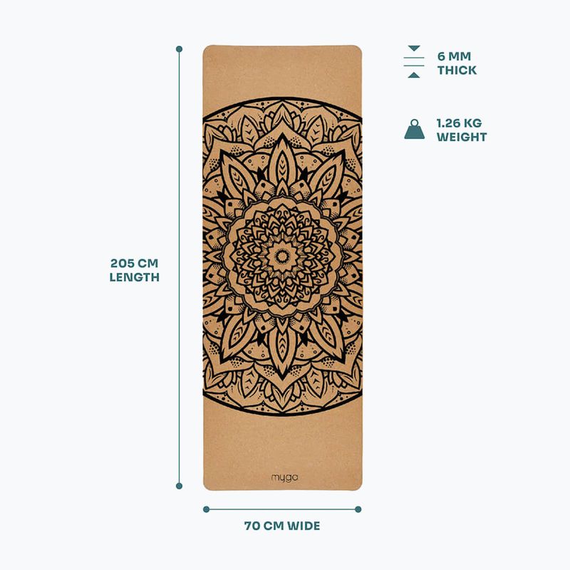 Jógaszőnyeg Myga Mandala XL 6 mm brown 7