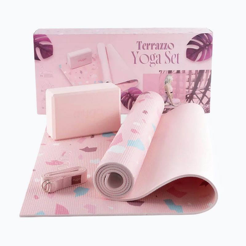 Jóga készlet Myga Terrazzo Yoga Set mat + block + strap purple 11