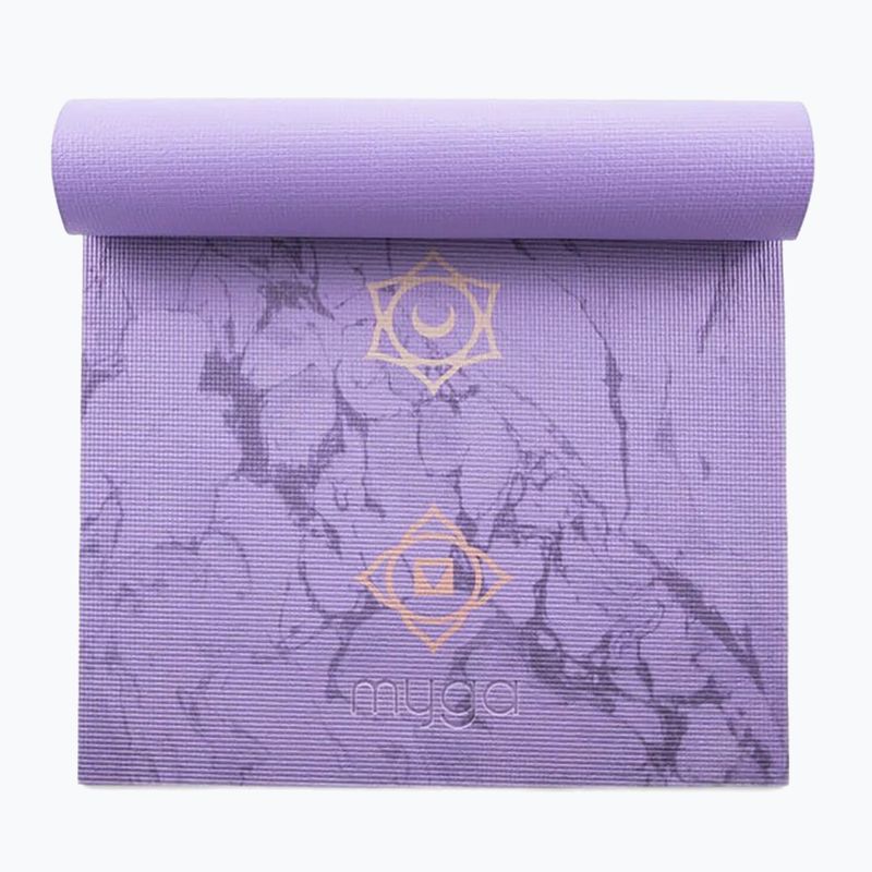 Jóga készlet Myga Chakra Yoga Set mat + block + purple strap 5